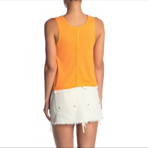 Free People We the Free Orange Boho Window Knit Floral Embroidered Tank Top - Picture 2 of 10